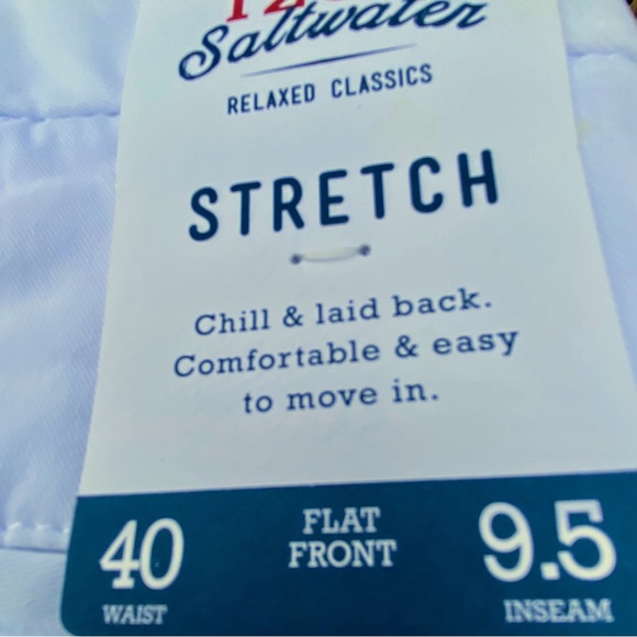 WHITE IZOD SALTWATER STRETCH CLASSIC FLAT FRONT CHINO SIZE 40 - Picture 6 of 8